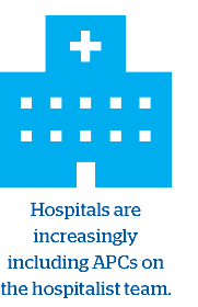 Hospital are increasingly including APCs on the hospitalist team.